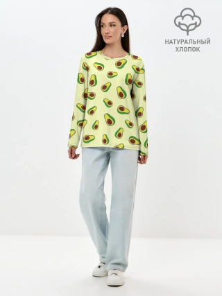 Лонгслив женский. Хлопок / Авокадо / Avocado