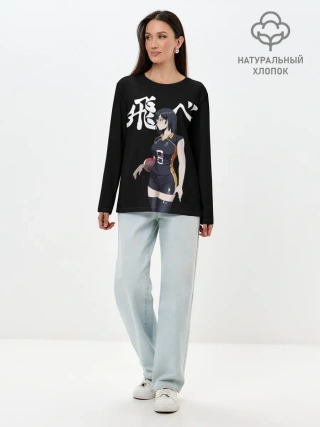Лонгслив женский. Хлопок / Женский клуб Карасуно | Haikyuu!!