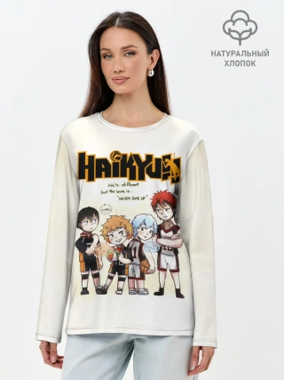Лонгслив женский. Хлопок / Старшая Карасуно | Академия Шираторизава