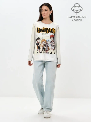 Лонгслив женский. Хлопок / Старшая Карасуно | Академия Шираторизава