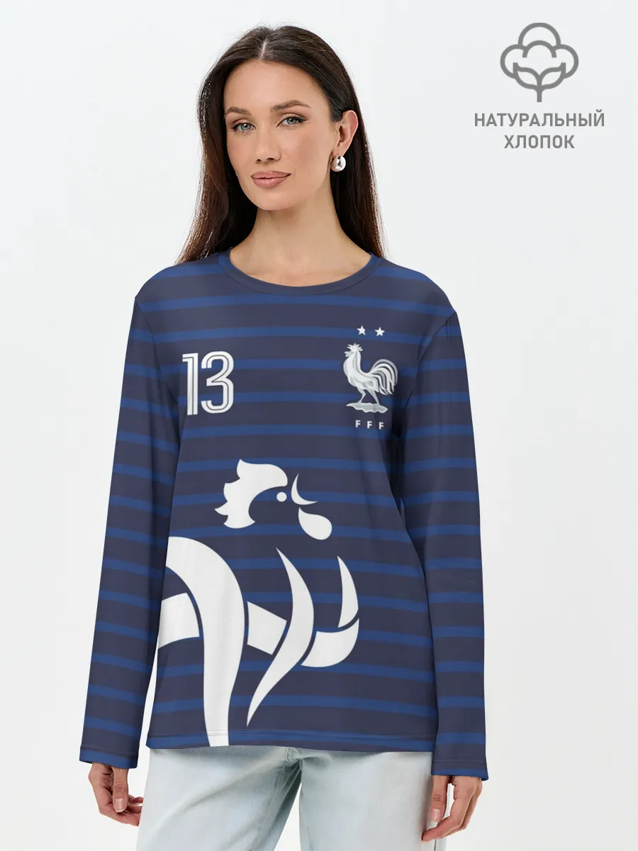 Лонгслив женский. Хлопок / Канте в стиле формы Франции
