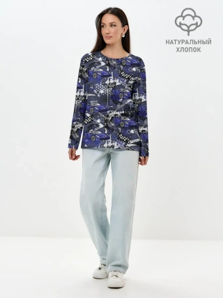 Лонгслив женский. Хлопок / Гоночная машина