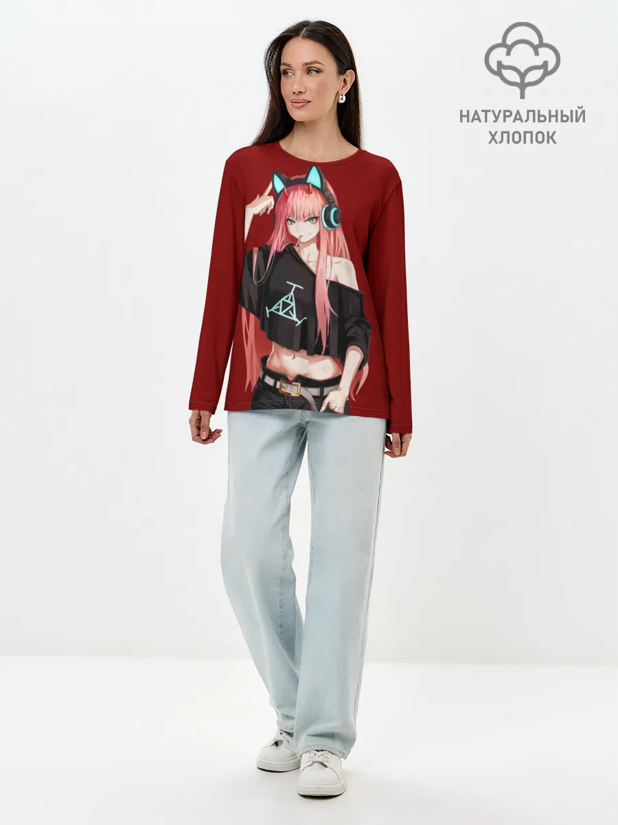 Лонгслив женский. Хлопок / Стримерша