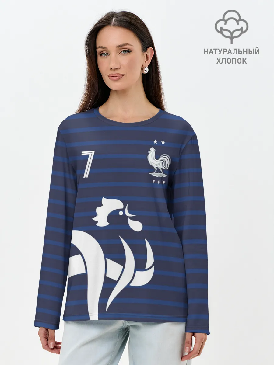 Лонгслив женский. Хлопок / Гризманн в стиле формы Франции