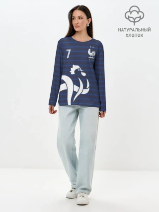 Лонгслив женский. Хлопок / Гризманн в стиле формы Франции