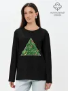 Лонгслив женский. Хлопок / Листва в треугольнике