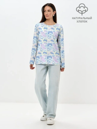 Лонгслив женский. Хлопок / Игры