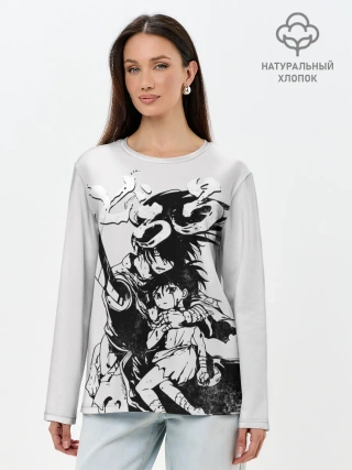 Лонгслив женский. Хлопок / Хяккимару и Дороро