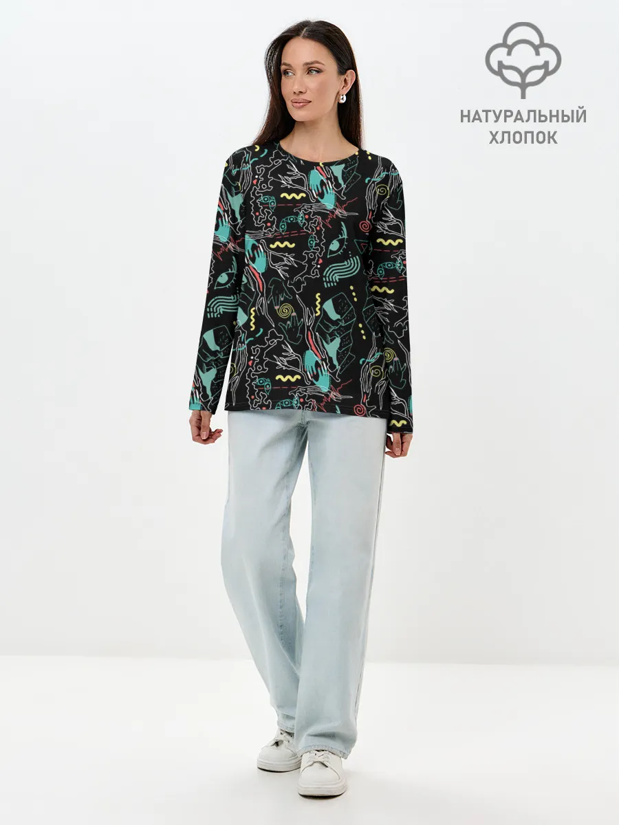 Лонгслив женский. Хлопок / Магия