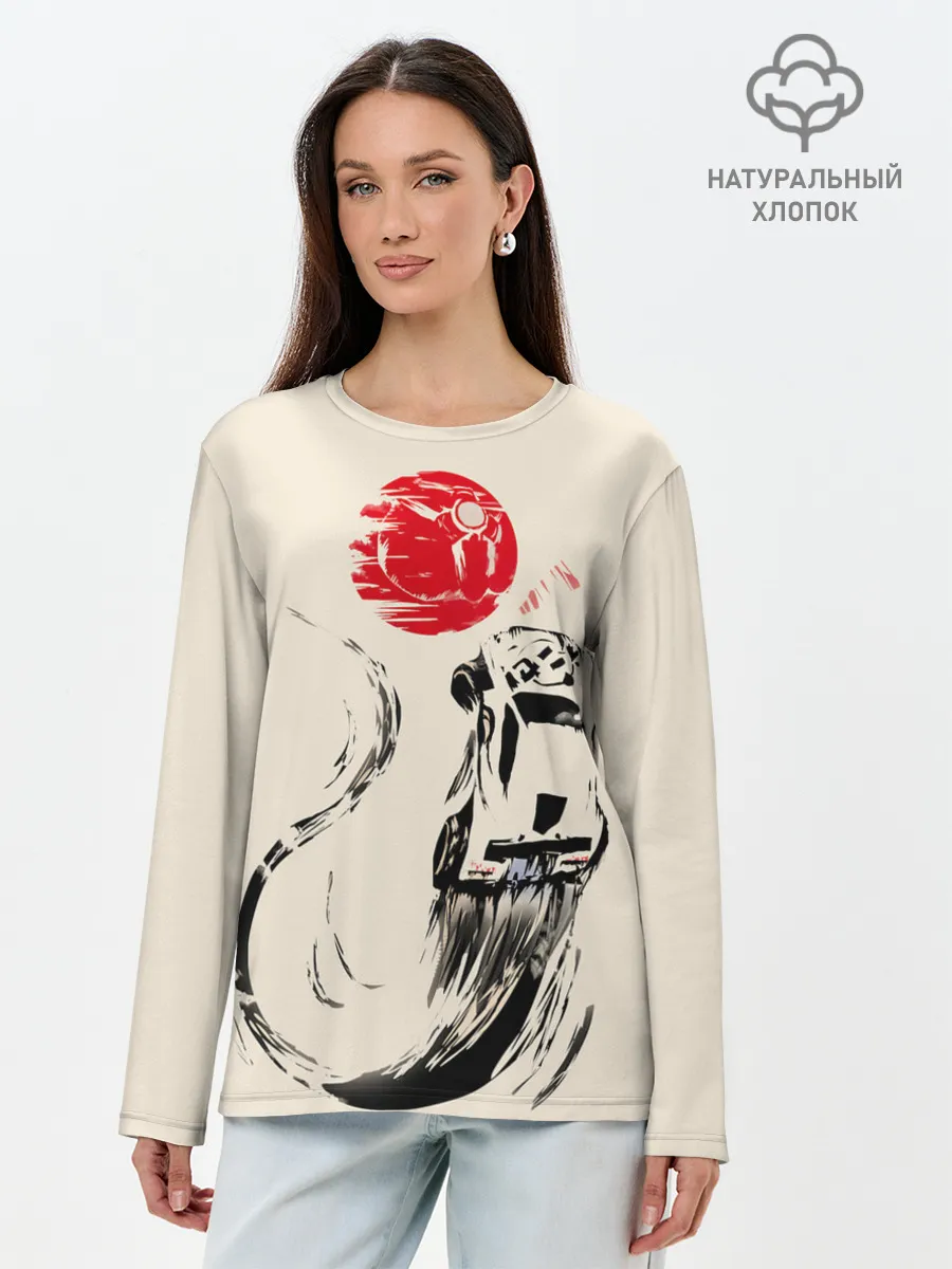 Лонгслив женский. Хлопок / Flying car