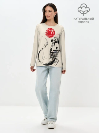 Лонгслив женский. Хлопок / Flying car