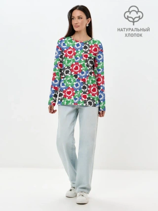 Лонгслив женский. Хлопок / Покер