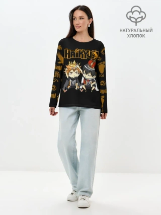 Лонгслив женский. Хлопок / Тобио Кагеяма и Шоё Хината | Haikyu!!