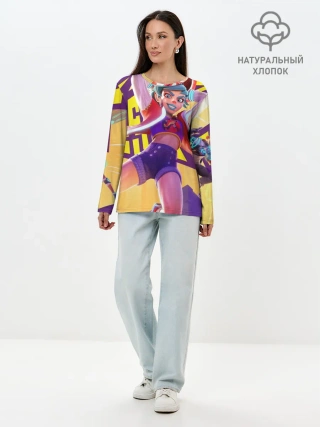 Лонгслив женский. Хлопок / Knockout City