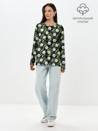 Лонгслив женский. Хлопок / Текстура мяча