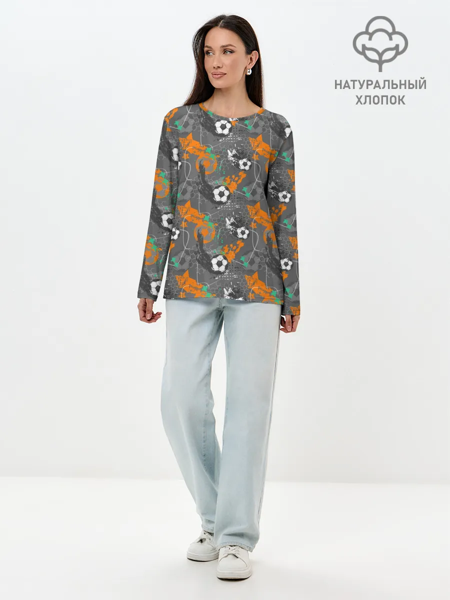 Лонгслив женский. Хлопок / Football