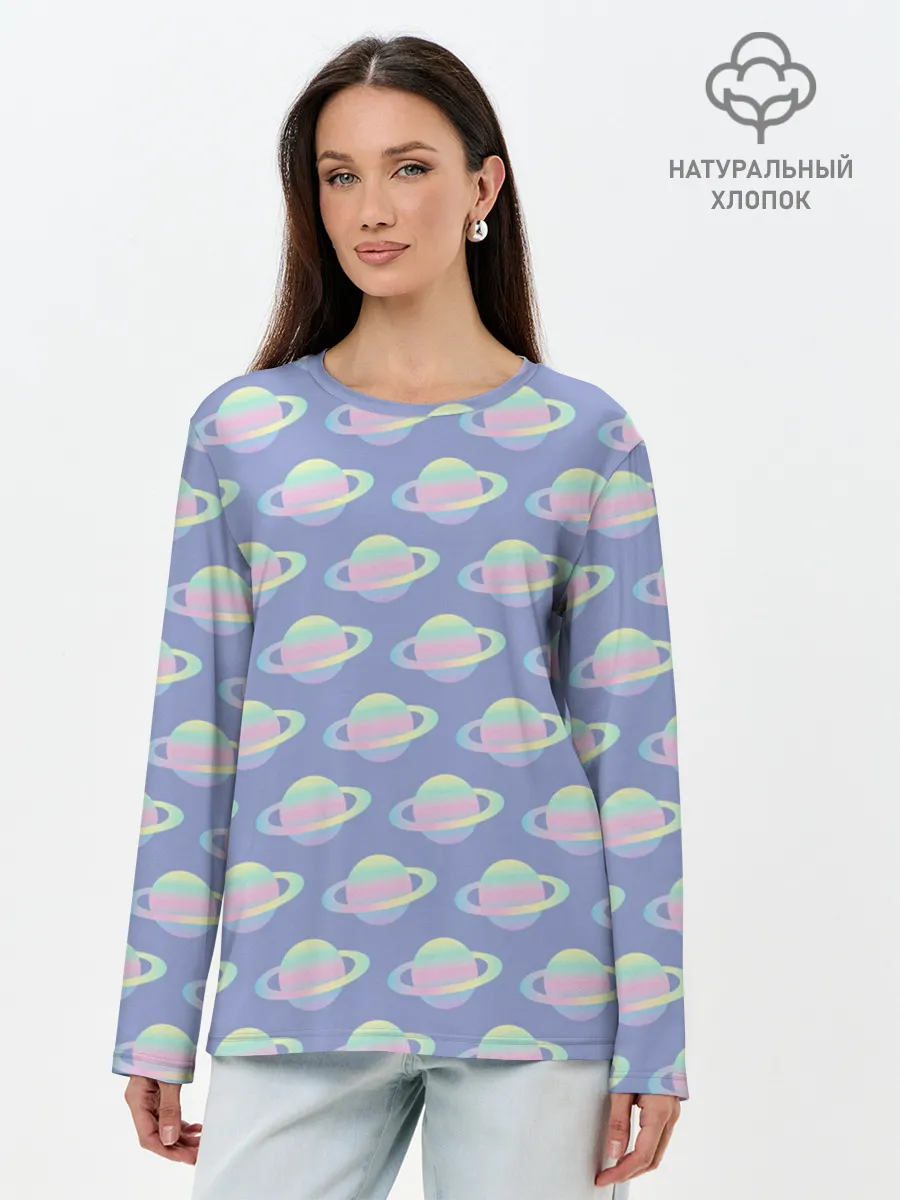 Лонгслив женский. Хлопок / Сатурн | 2