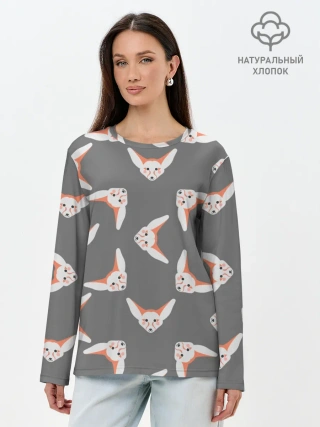 Лонгслив женский. Хлопок / Лиса Фенек