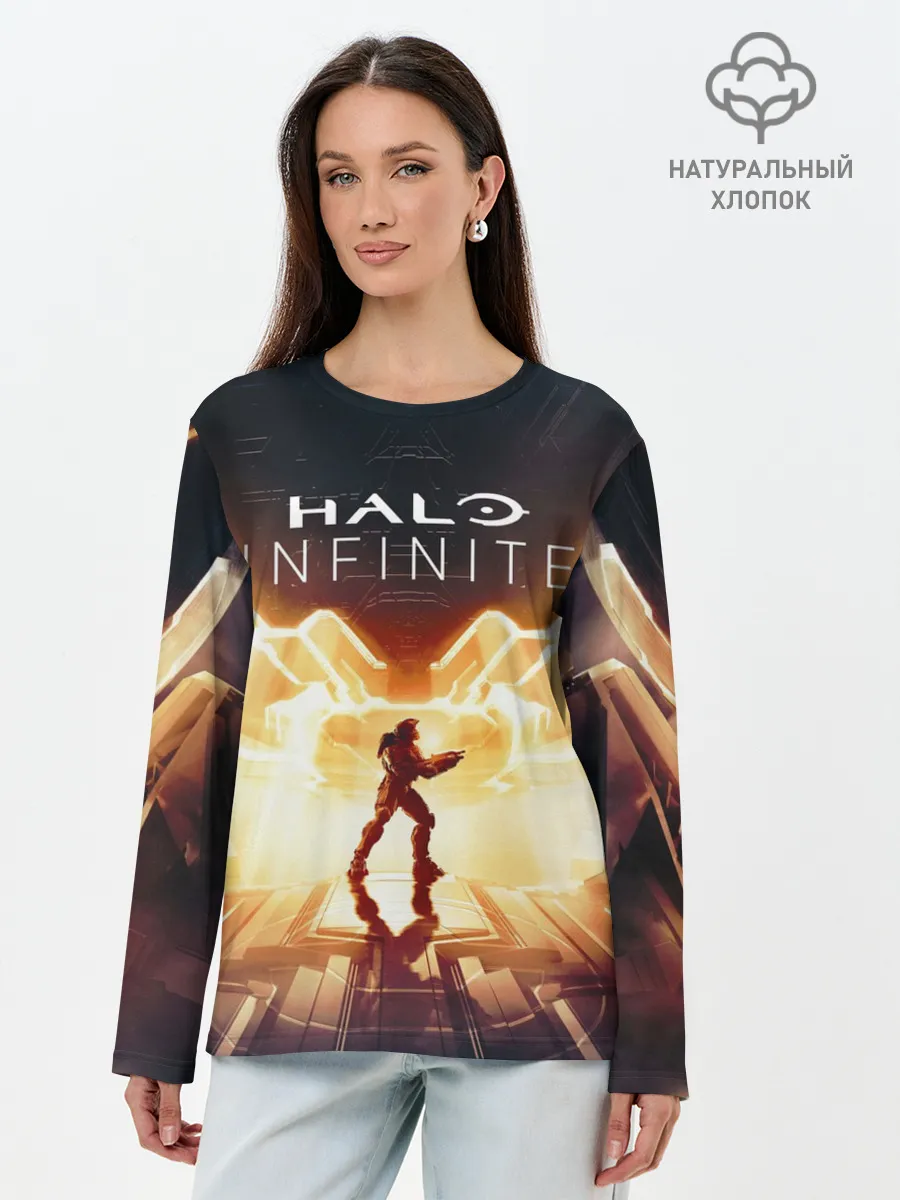 Лонгслив женский. Хлопок / Halo infinite Мастер Чиф