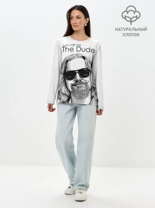 Лонгслив женский. Хлопок / Just call me the Dude