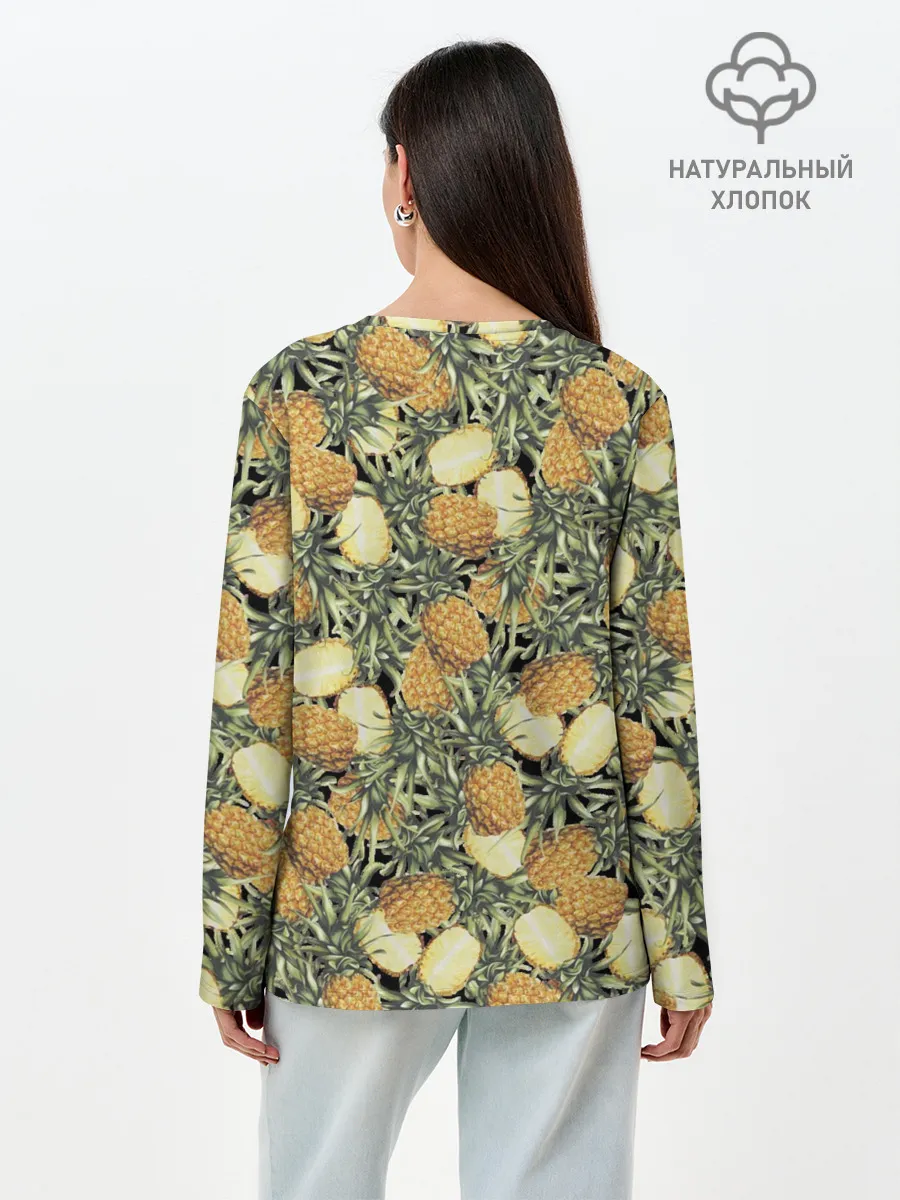 Лонгслив женский. Хлопок / ананасы