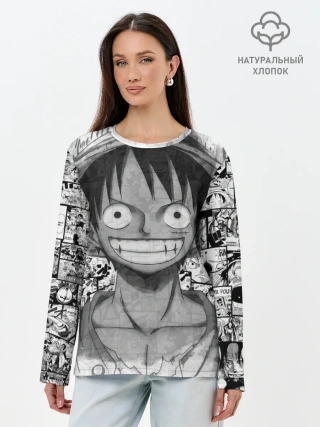 Лонгслив женский. Хлопок / Луфи улыбается one piece