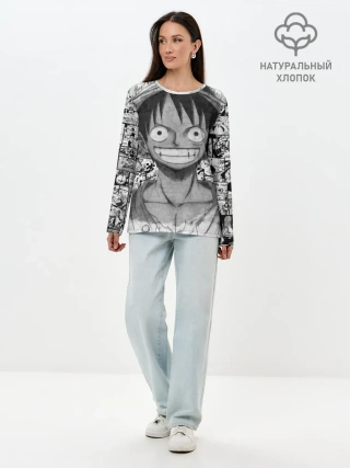 Лонгслив женский. Хлопок / Луфи улыбается one piece