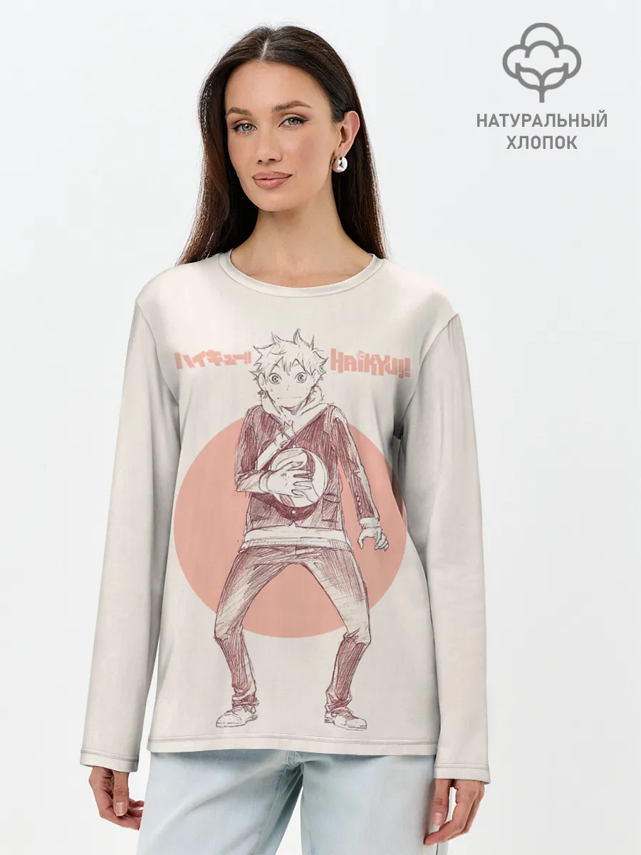 Лонгслив женский. Хлопок / Шоё Хината | Haikyuu!!