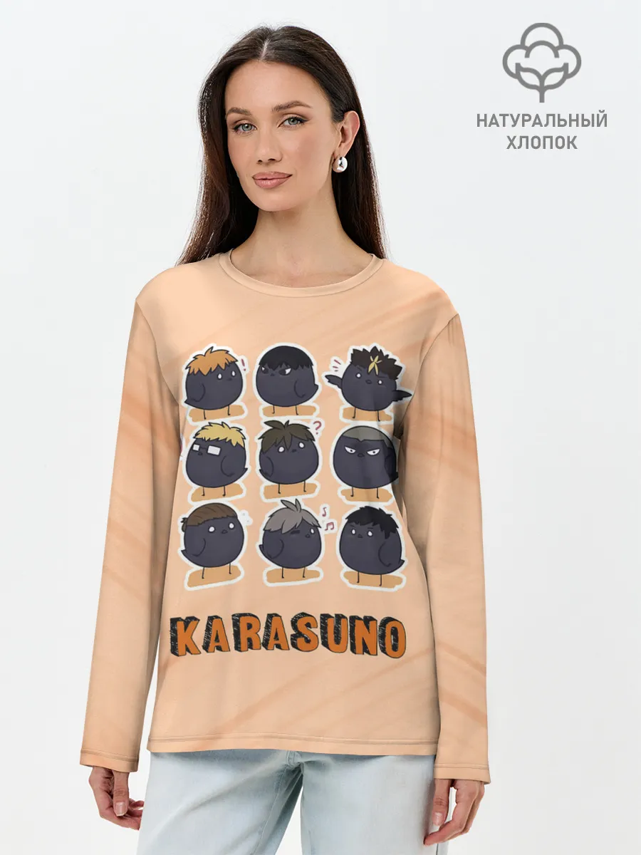 Лонгслив женский. Хлопок / Вороны школы Карасуно Haikyu!!