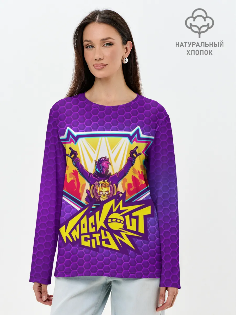 Лонгслив женский. Хлопок / Knockout City