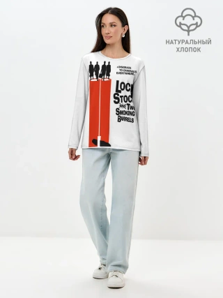 Лонгслив женский. Хлопок / Карты, деньги, два ствола.