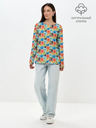 Лонгслив женский. Хлопок / Фишки