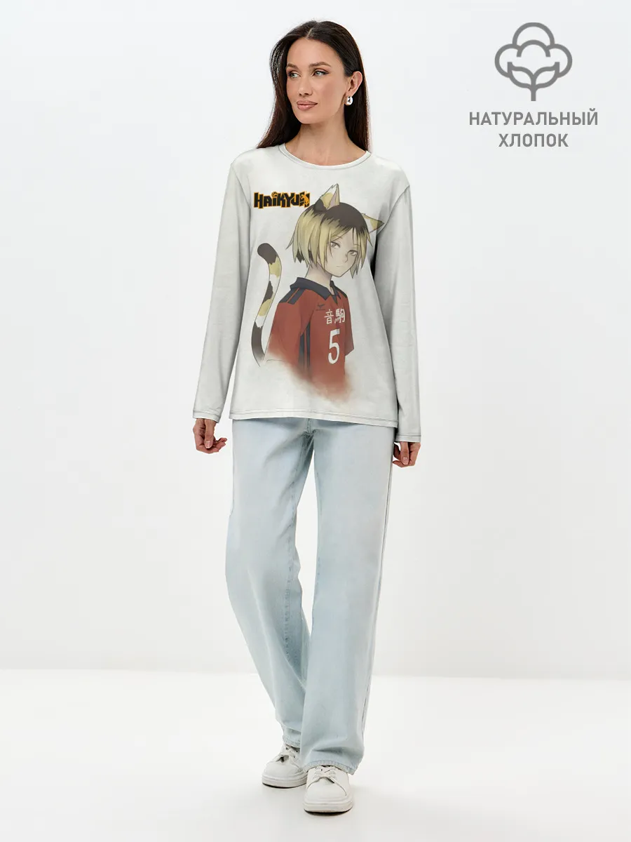 Лонгслив женский. Хлопок / Кенма Козуме | Haikyuu!!