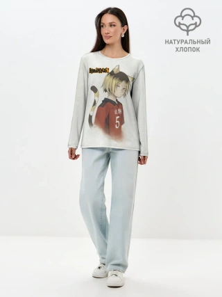 Лонгслив женский. Хлопок / Кенма Козуме | Haikyuu!!