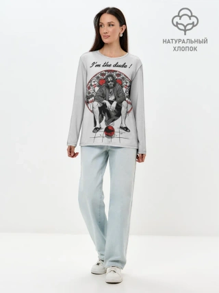 Лонгслив женский. Хлопок / I am the dude!