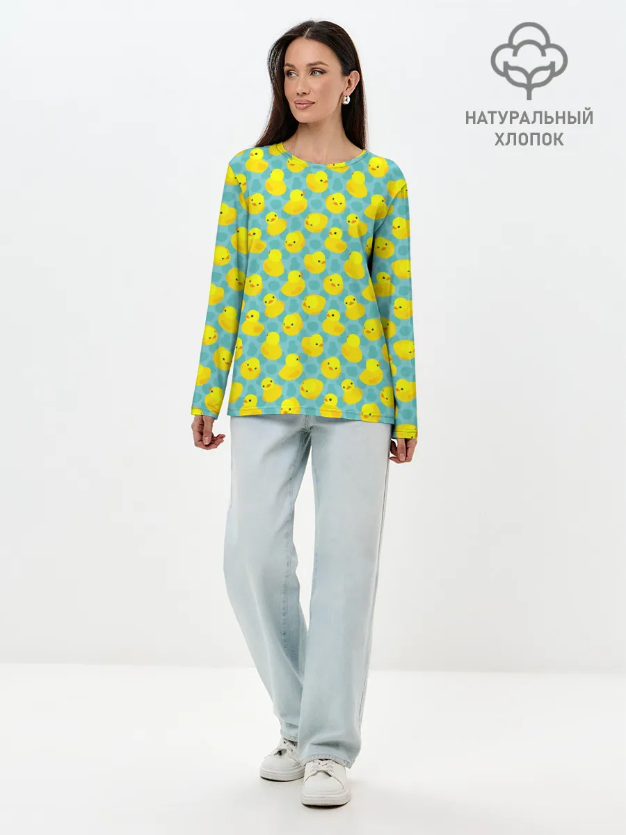 Лонгслив женский. Хлопок / Уточка