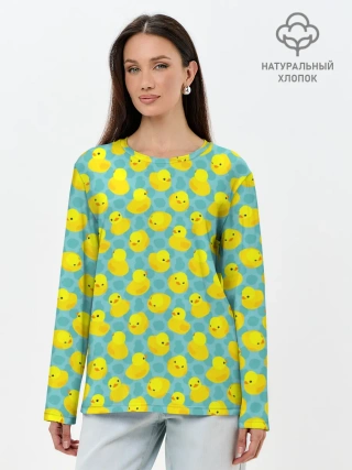 Лонгслив женский. Хлопок / Уточка