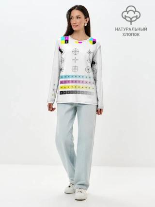 Лонгслив женский. Хлопок / CMYK