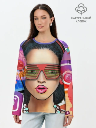 Лонгслив женский. Хлопок / СтильНая Девушка