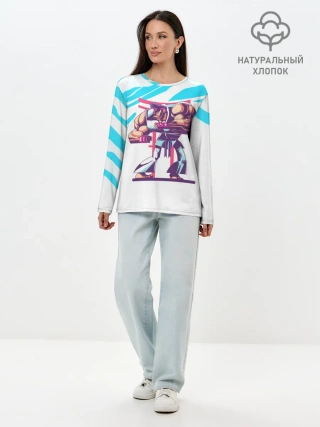 Лонгслив женский. Хлопок / Опасный Рю