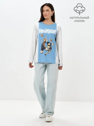 Лонгслив женский. Хлопок / Хината и Кагеяма | Haikyuu!!