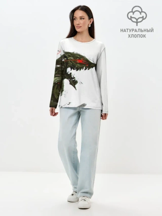 Лонгслив женский. Хлопок / БЕРСЕРК красками