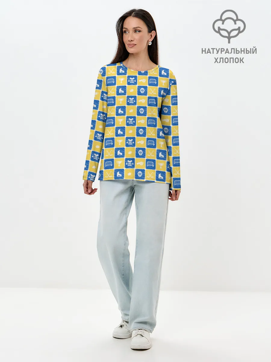 Лонгслив женский. Хлопок / Хоккей