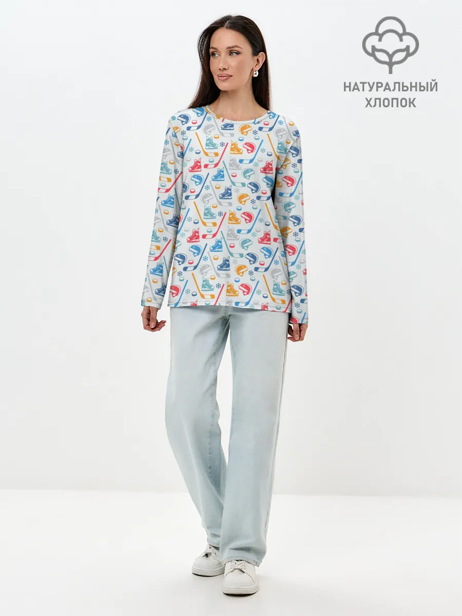 Лонгслив женский. Хлопок / Хоккей