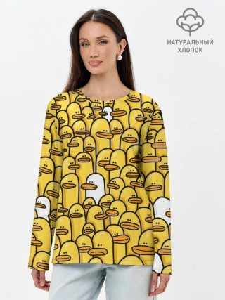 Лонгслив женский. Хлопок / Утки
