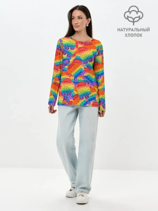 Лонгслив женский. Хлопок / Pop it Among Us