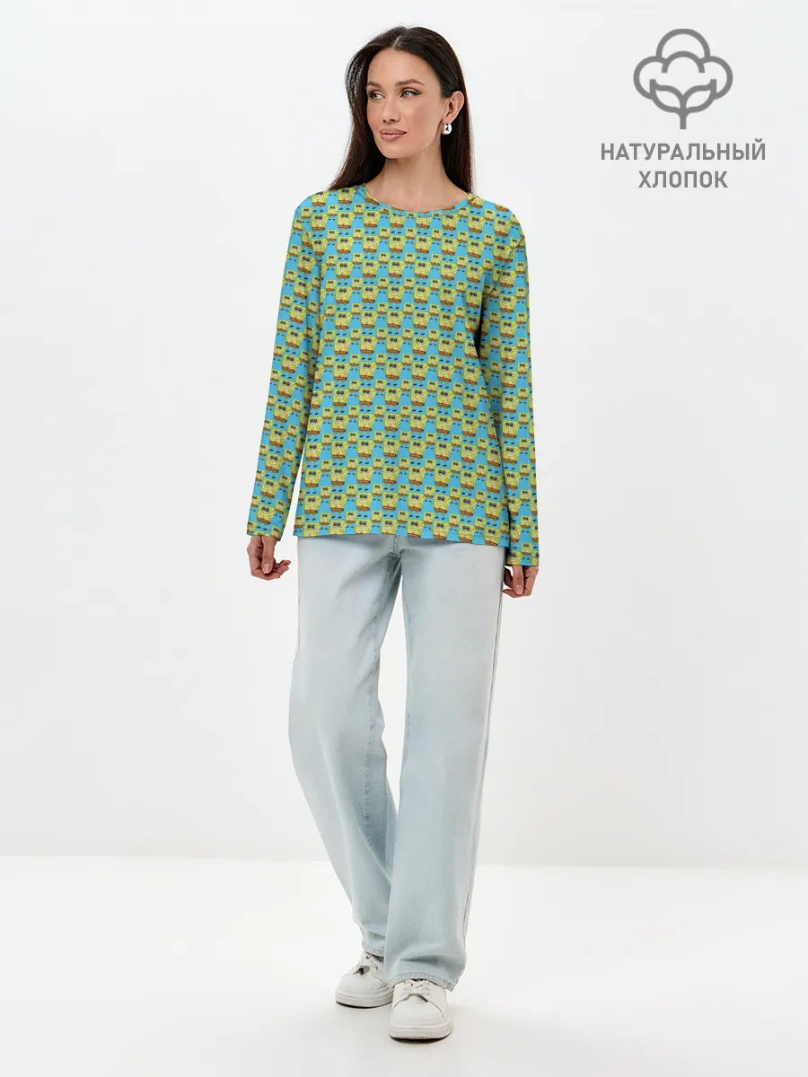 Лонгслив женский. Хлопок / SpongeBob