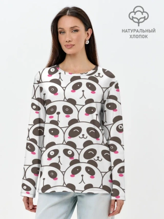 Лонгслив женский. Хлопок / Панд много не бывает