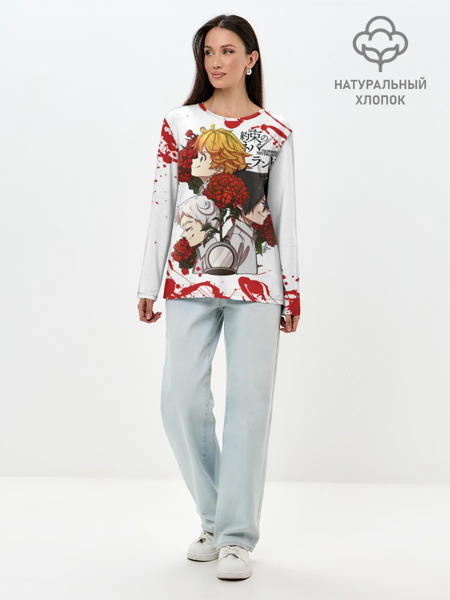 Лонгслив женский. Хлопок / Yakusoku no Neverland