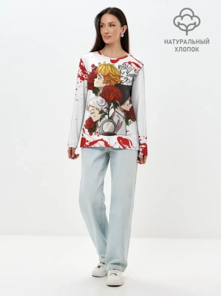 Лонгслив женский. Хлопок / Yakusoku no Neverland